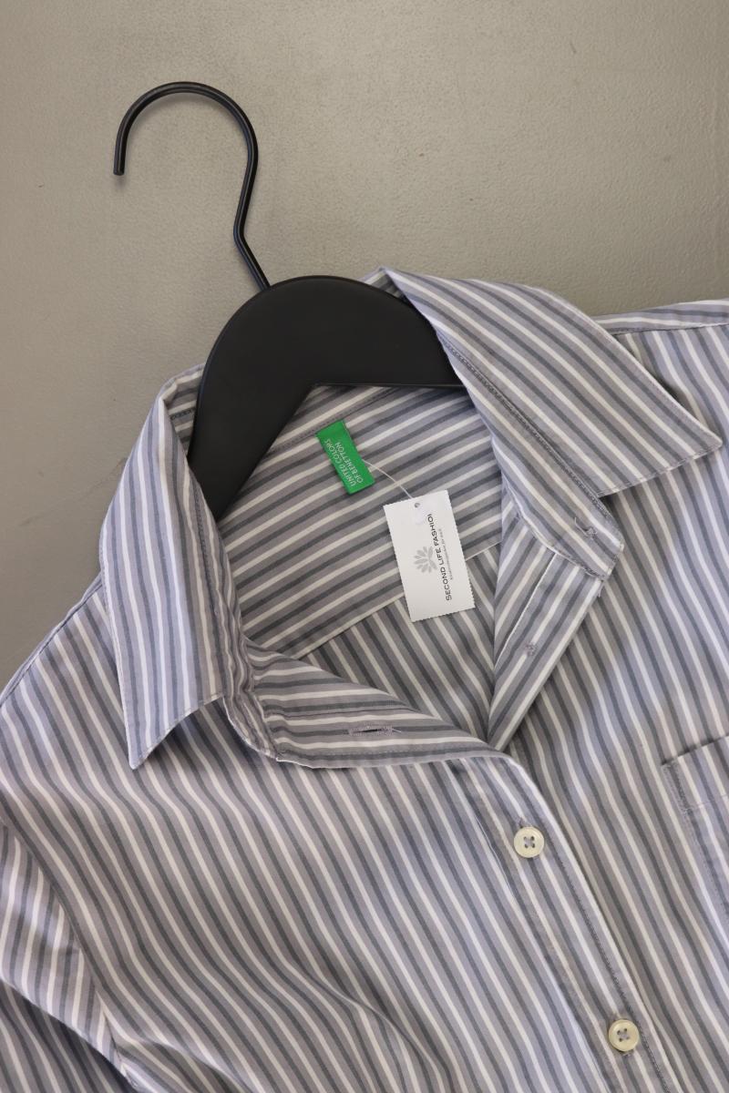 Benetton Langarmbluse Gr. M gestreift grau aus Baumwolle