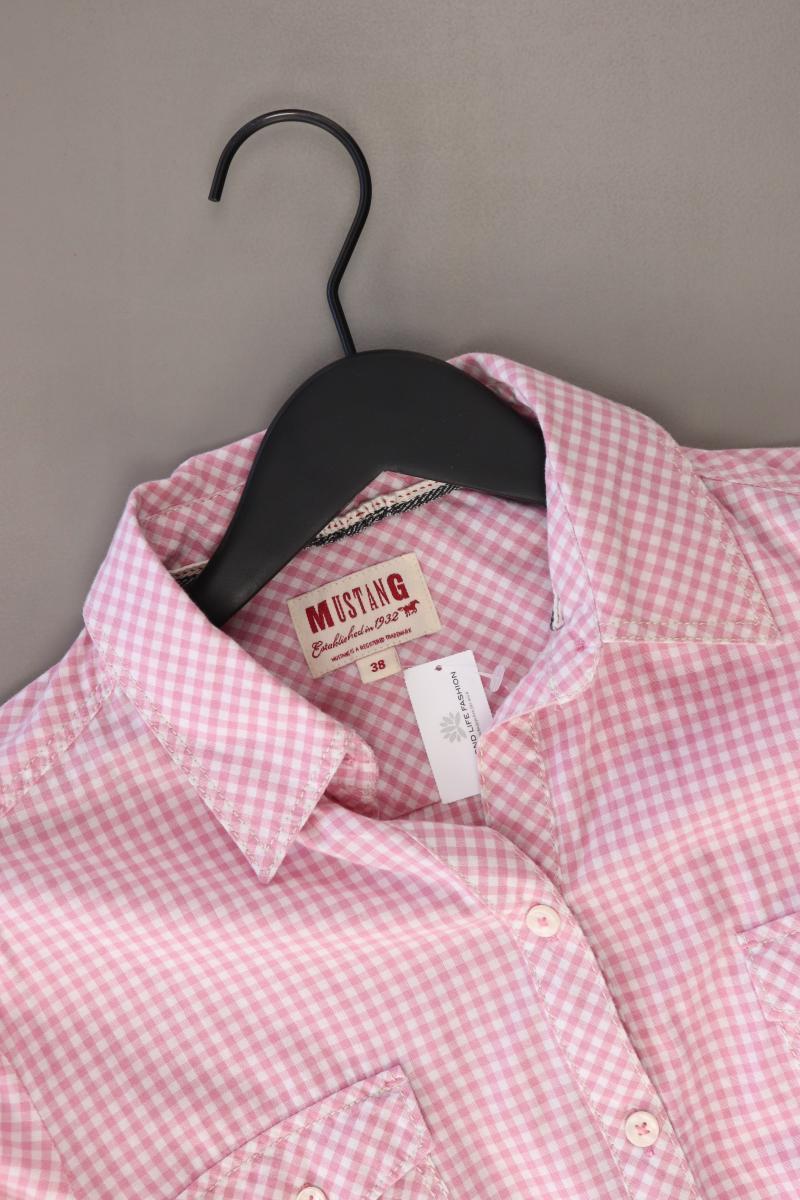 Mustang Karobluse Gr. 38 kariert Langarm rosa aus Baumwolle