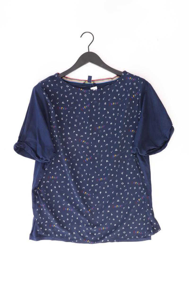 Esprit Kurzarmbluse Gr. S blau aus Polyester