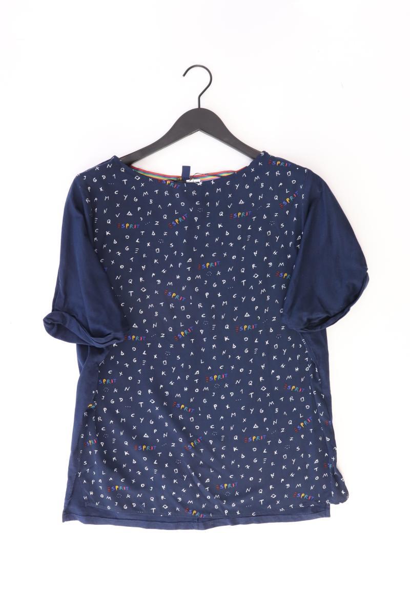 Esprit Kurzarmbluse Gr. S blau aus Polyester