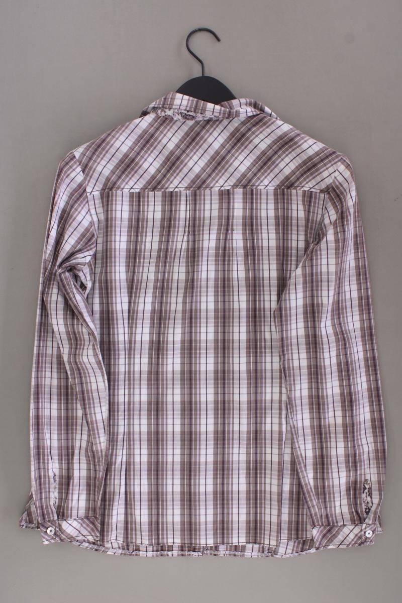 Gerry Weber Rüschenbluse Gr. L kariert Langarm braun
