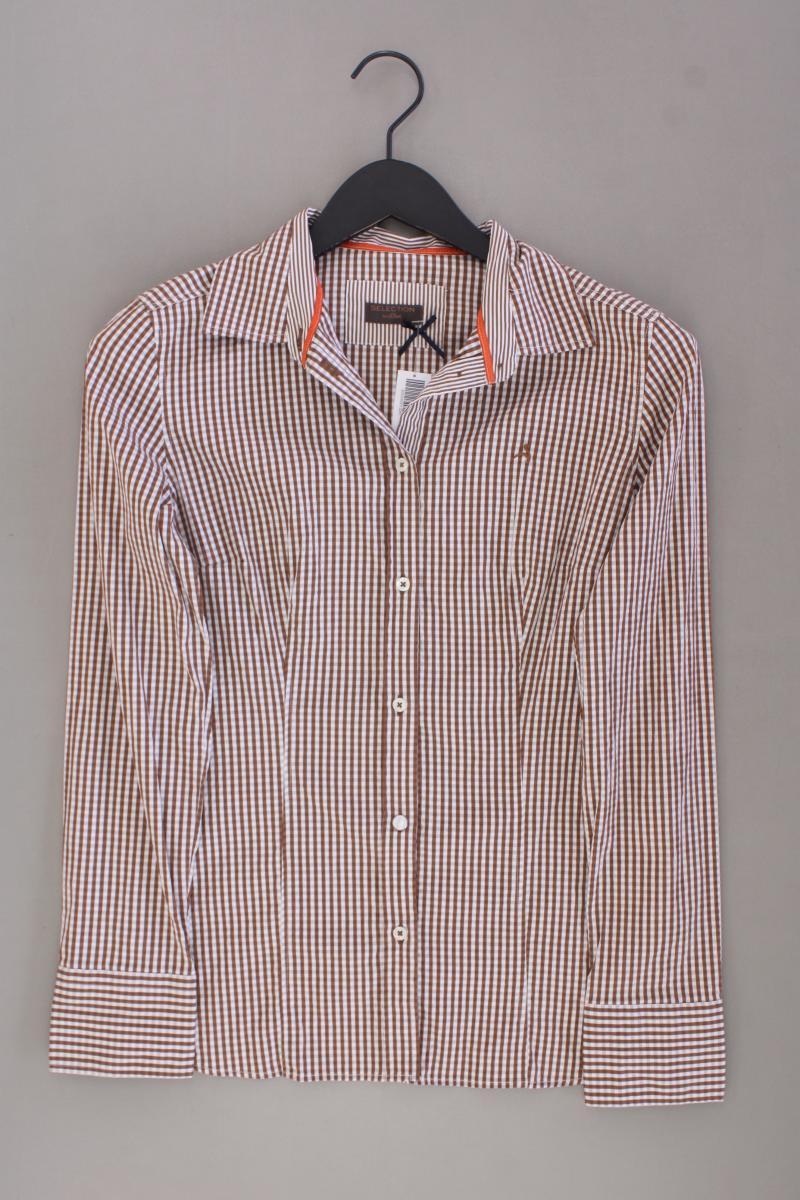 Selection by s.Oliver Karobluse Gr. 36 kariert Langarm braun aus Baumwolle