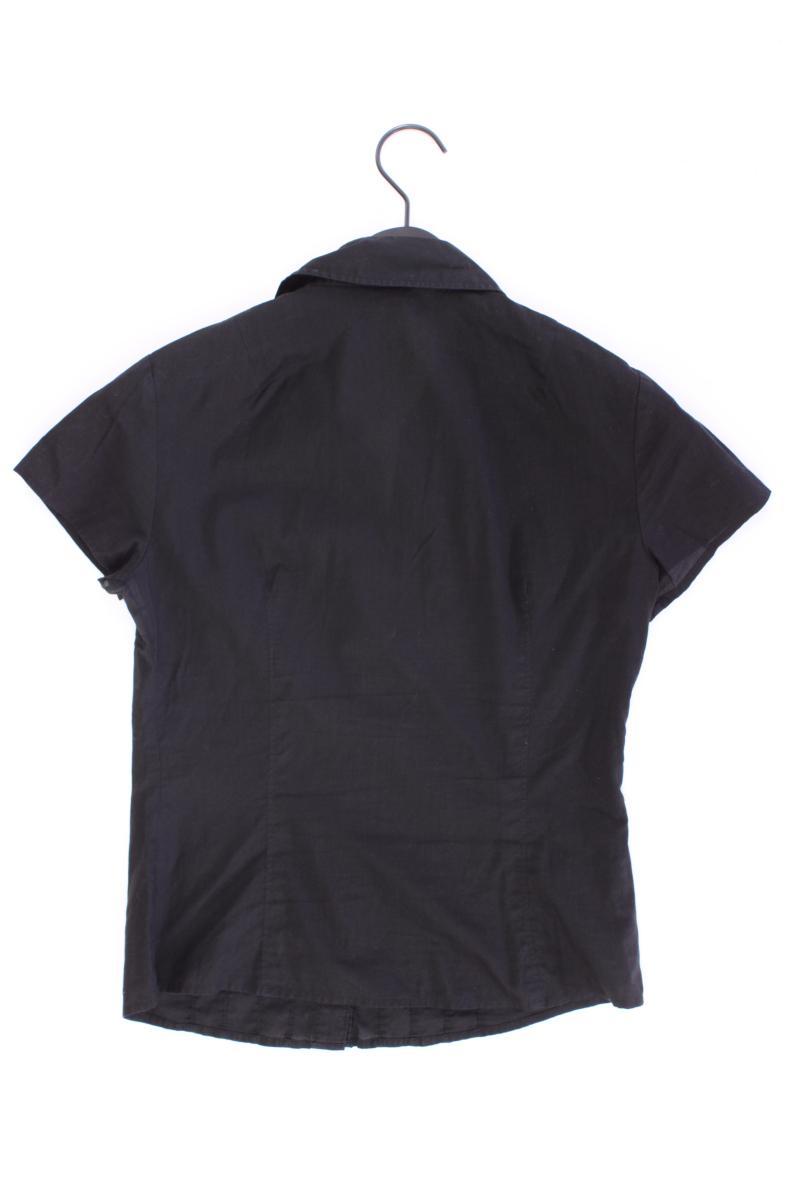 Esprit Rüschenbluse Gr. XS Kurzarm schwarz aus Baumwolle