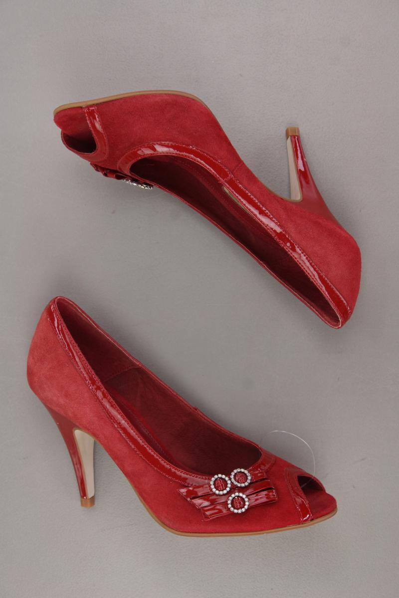 Buffalo Peep Toes Gr. 36 rot aus Leder