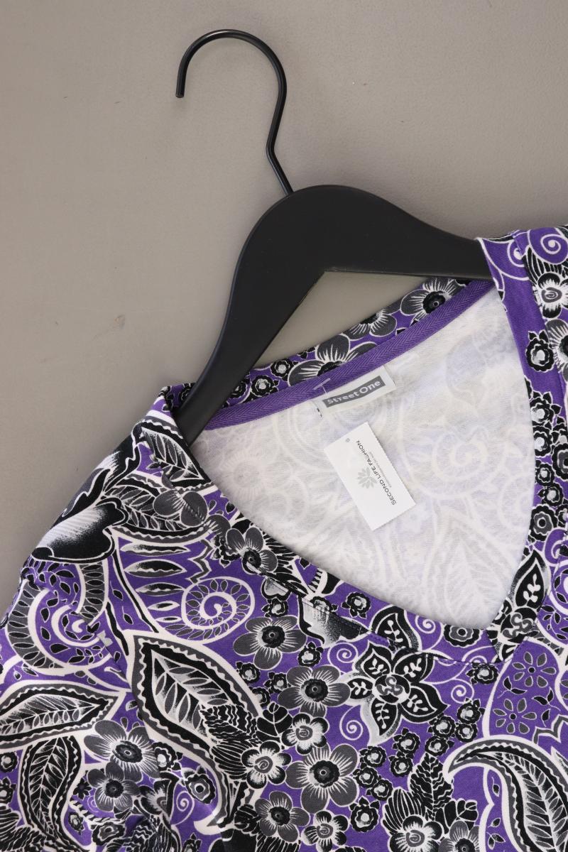 Street One Printshirt Gr. 38 mit Paisleymuster 3/4 Ärmel lila aus Baumwolle