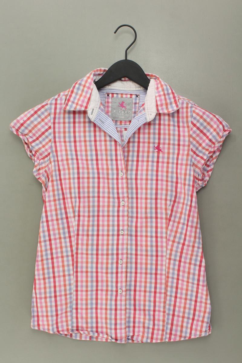 Karobluse Gr. S kariert Kurzarm pink aus Baumwolle