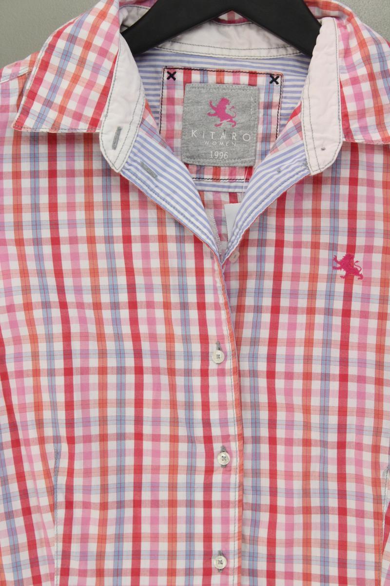 Karobluse Gr. S kariert Kurzarm pink aus Baumwolle