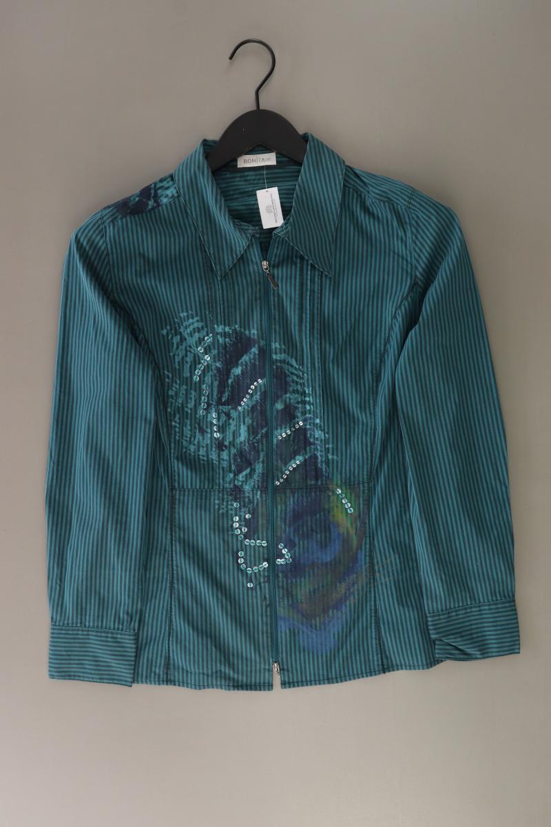 Bonita Langarmbluse Gr. 40 blau aus Baumwolle