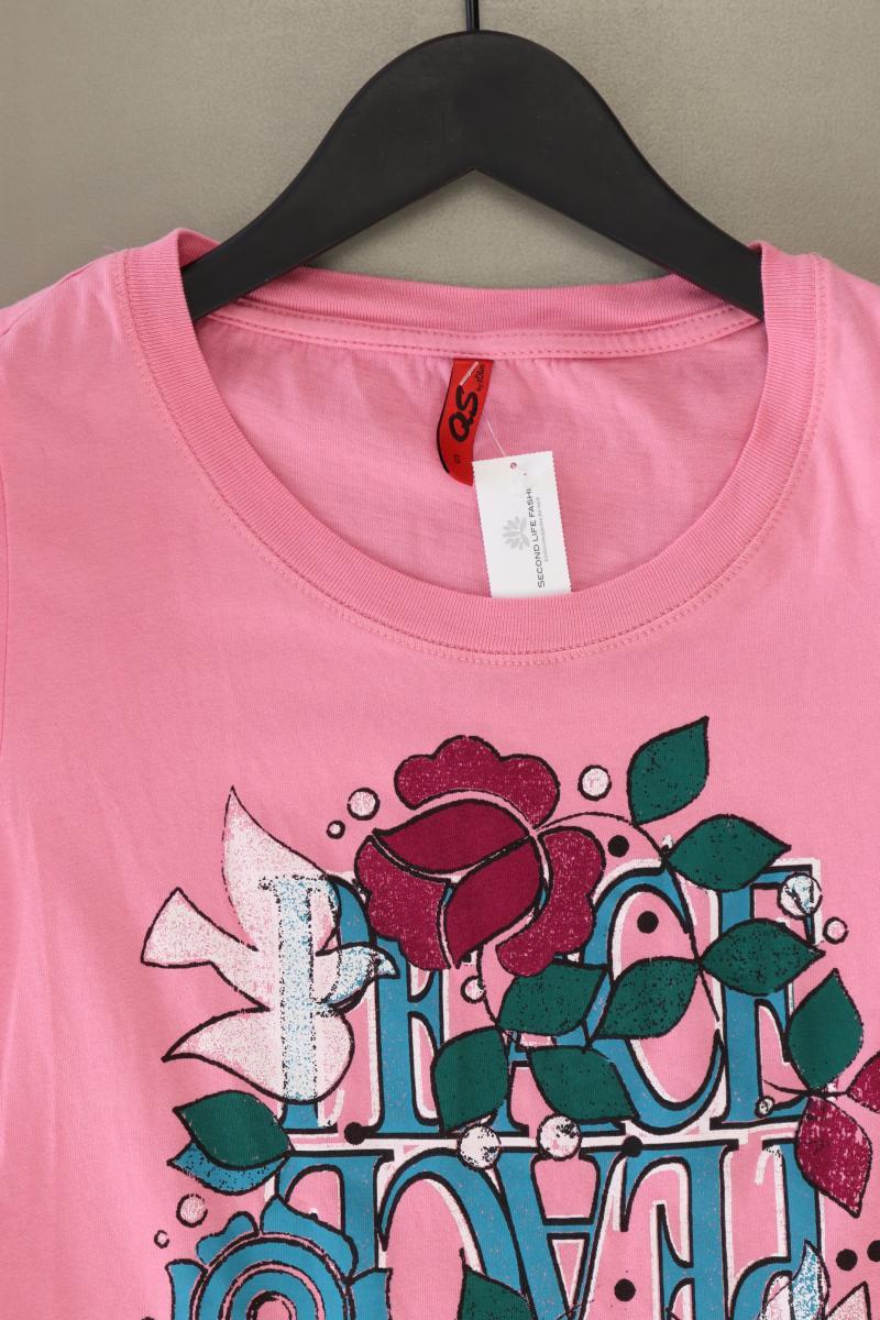 QS by s.Oliver Printshirt Gr. S Kurzarm rosa