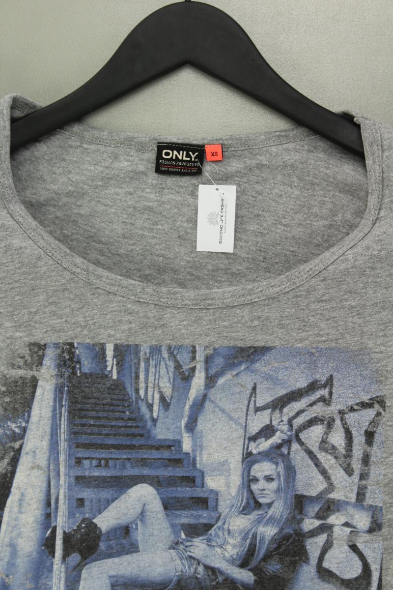 Only Printshirt Gr. XS Kurzarm mehrfarbig aus Baumwolle