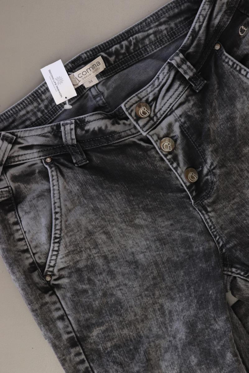 comma, Skinny Jeans Gr. 34 grau aus Baumwolle