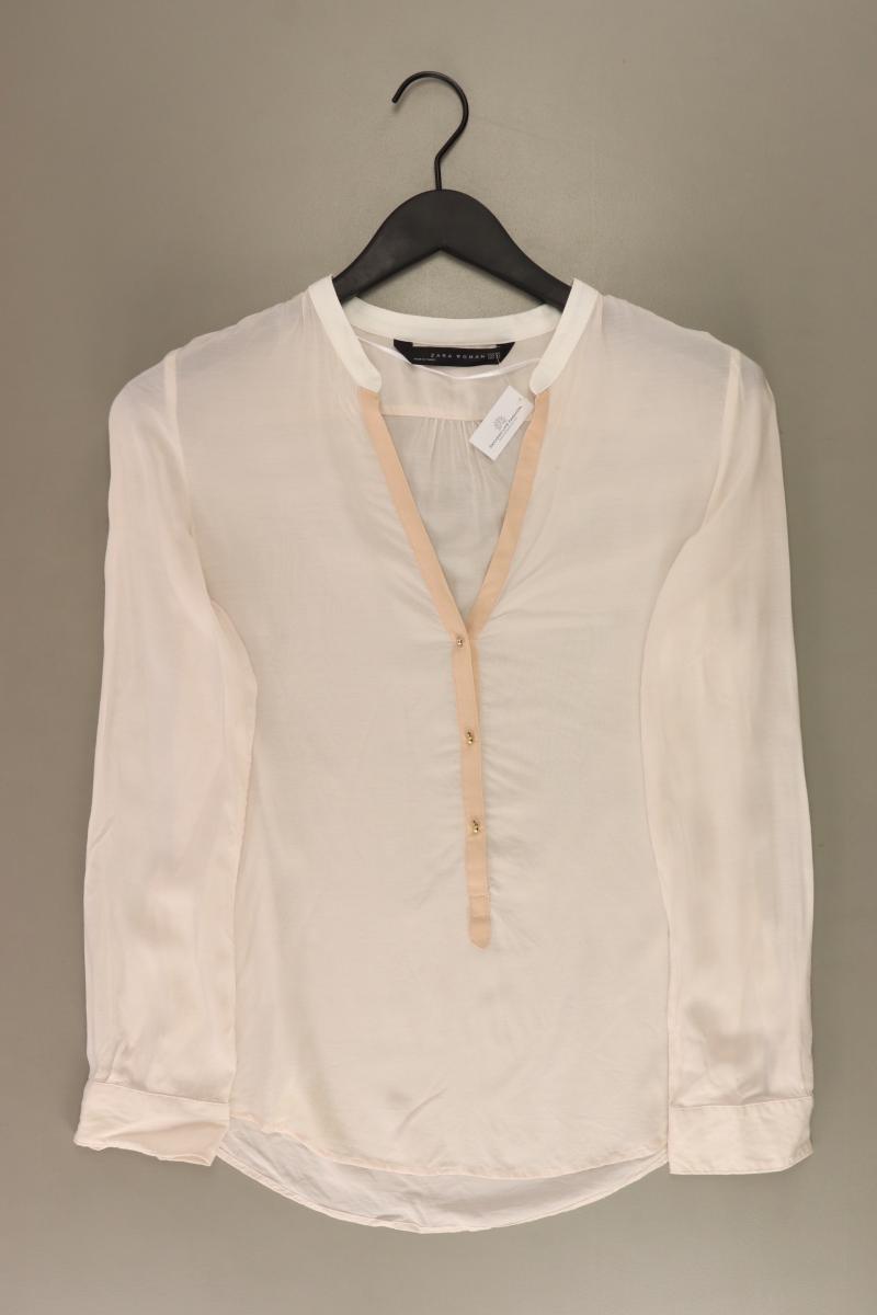 Zara Langarmbluse Gr. XS creme aus Viskose