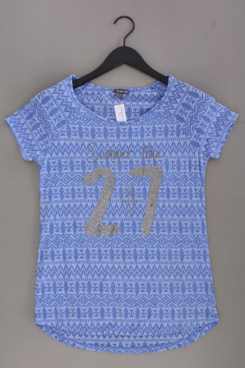 Street One T-Shirt Gr. 38 Kurzarm blau
