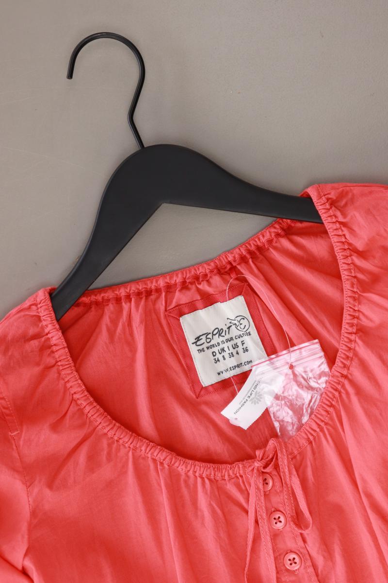 Esprit Langarmbluse Gr. 34 neuwertig orange aus Baumwolle