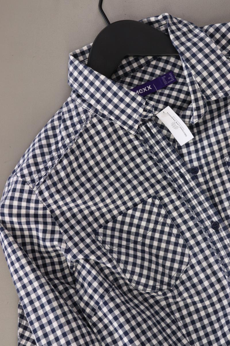 Mexx Karobluse Gr. 36 kariert 3/4 Ärmel blau aus Baumwolle