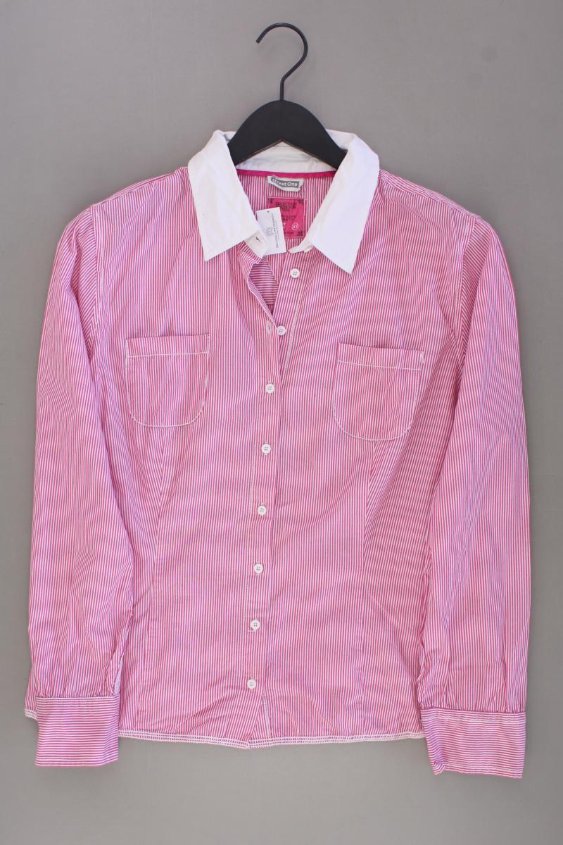 Street One Langarmbluse Gr. 42 gestreift pink aus Baumwolle