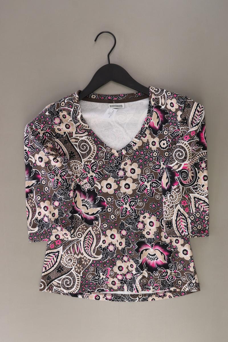 Street One Printshirt Gr. 38 mit Blumenmuster 3/4 Ärmel mehrfarbig aus Baumwolle