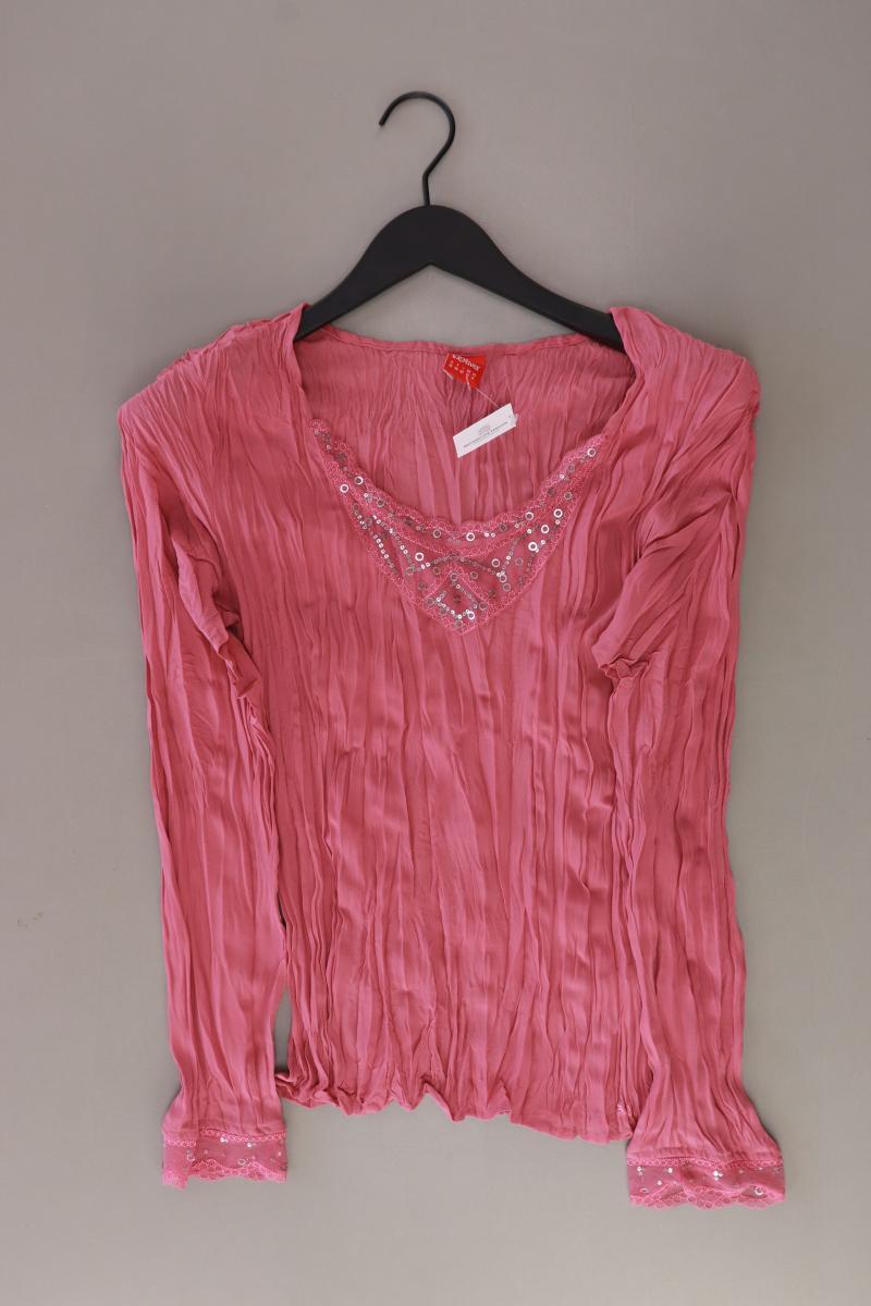 s.Oliver Langarmbluse Gr. 38 mit Pailletten pink aus Polyester