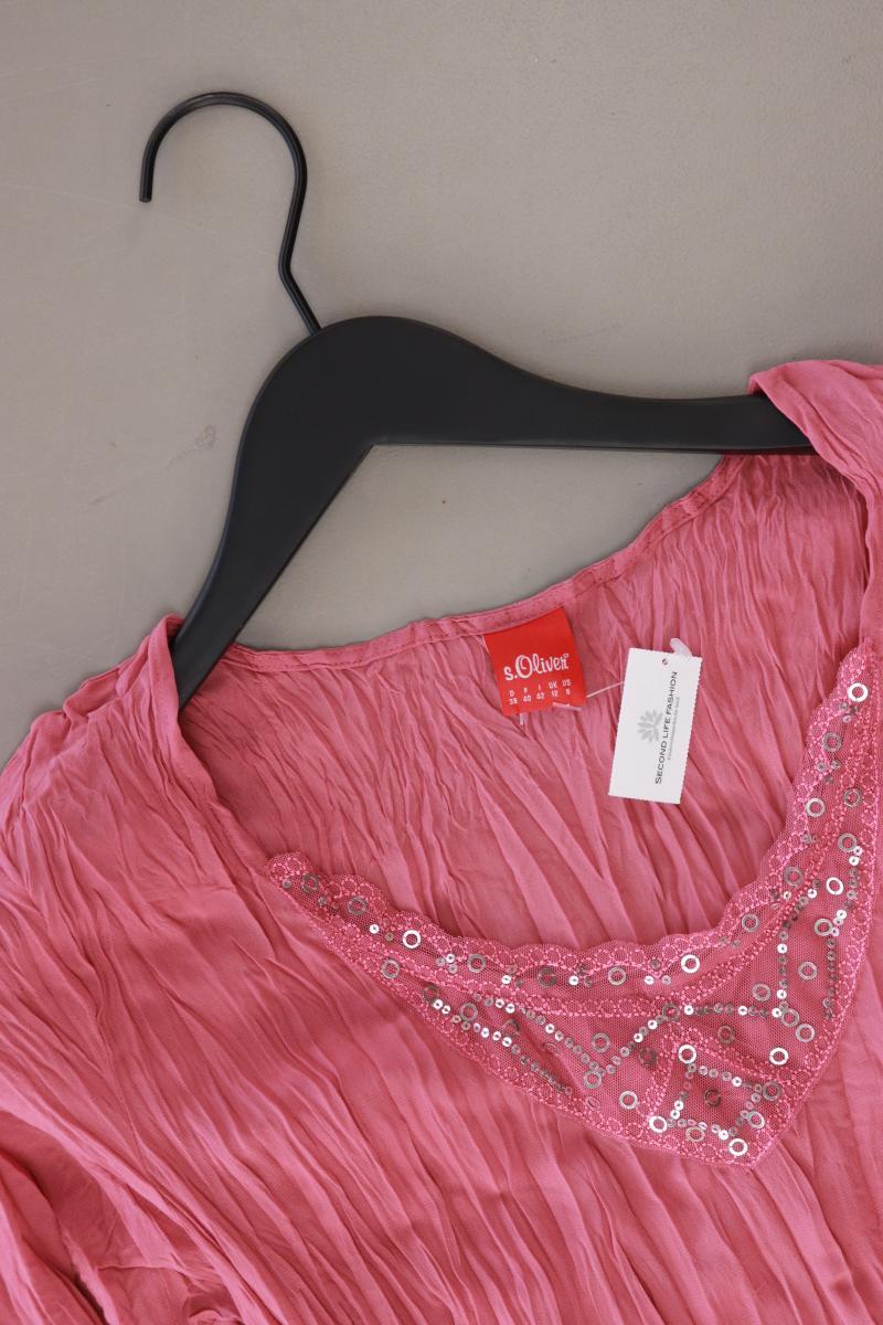 s.Oliver Langarmbluse Gr. 38 mit Pailletten pink aus Polyester