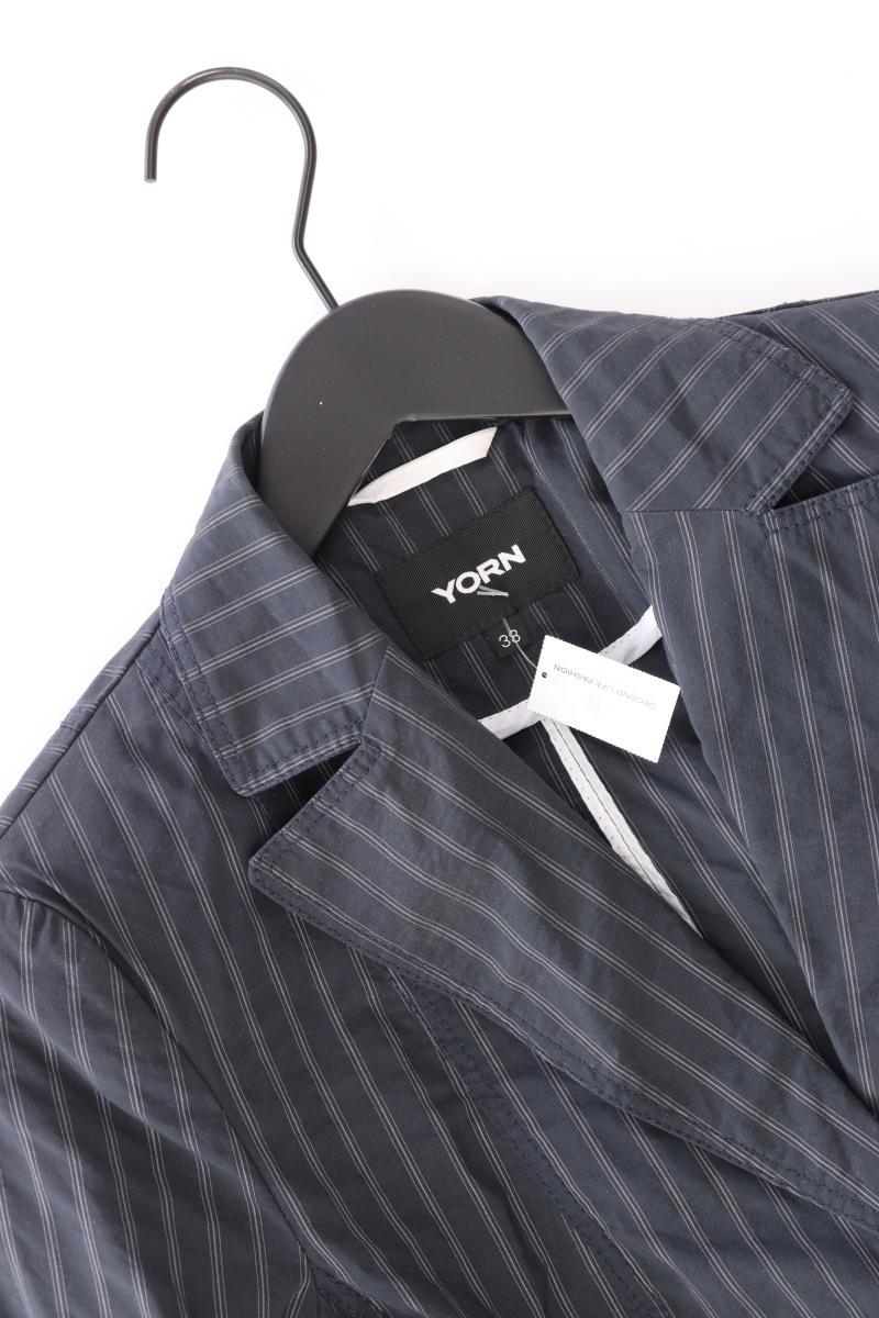 YORN Classic Blazer Gr. 38 gestreift Vintage grau aus Polyester
