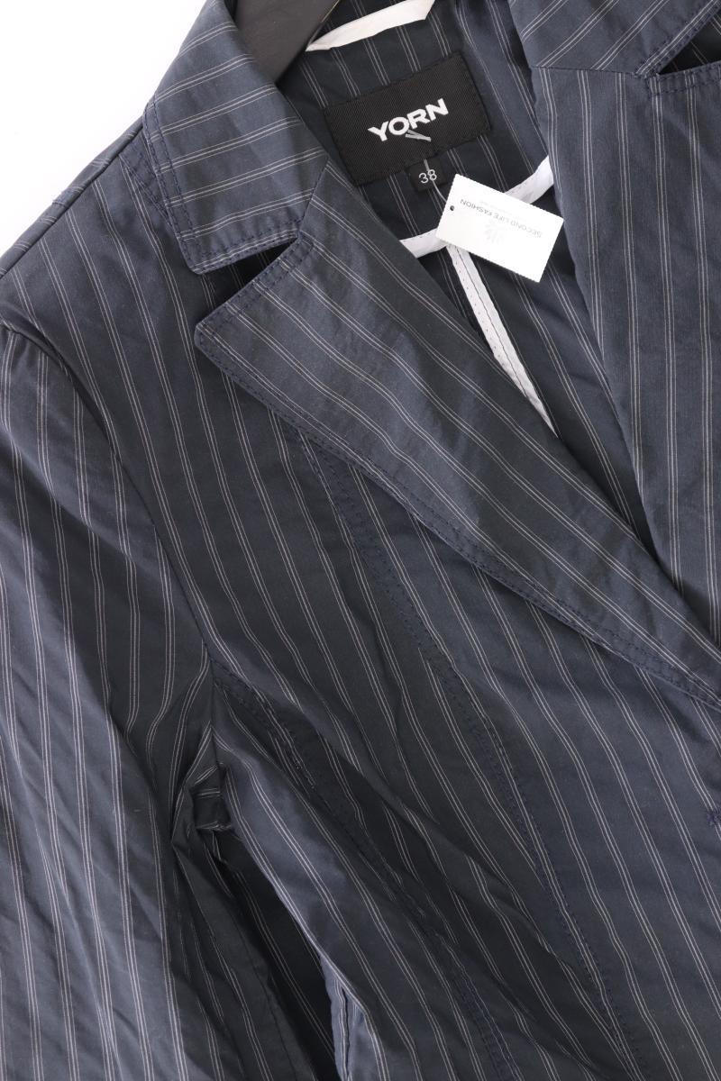 YORN Classic Blazer Gr. 38 gestreift Vintage grau aus Polyester