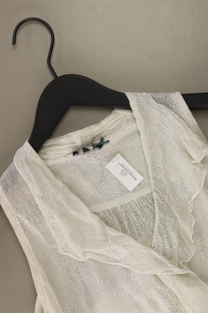 DEPT. Rüschenbluse Gr. M Ärmellos silber