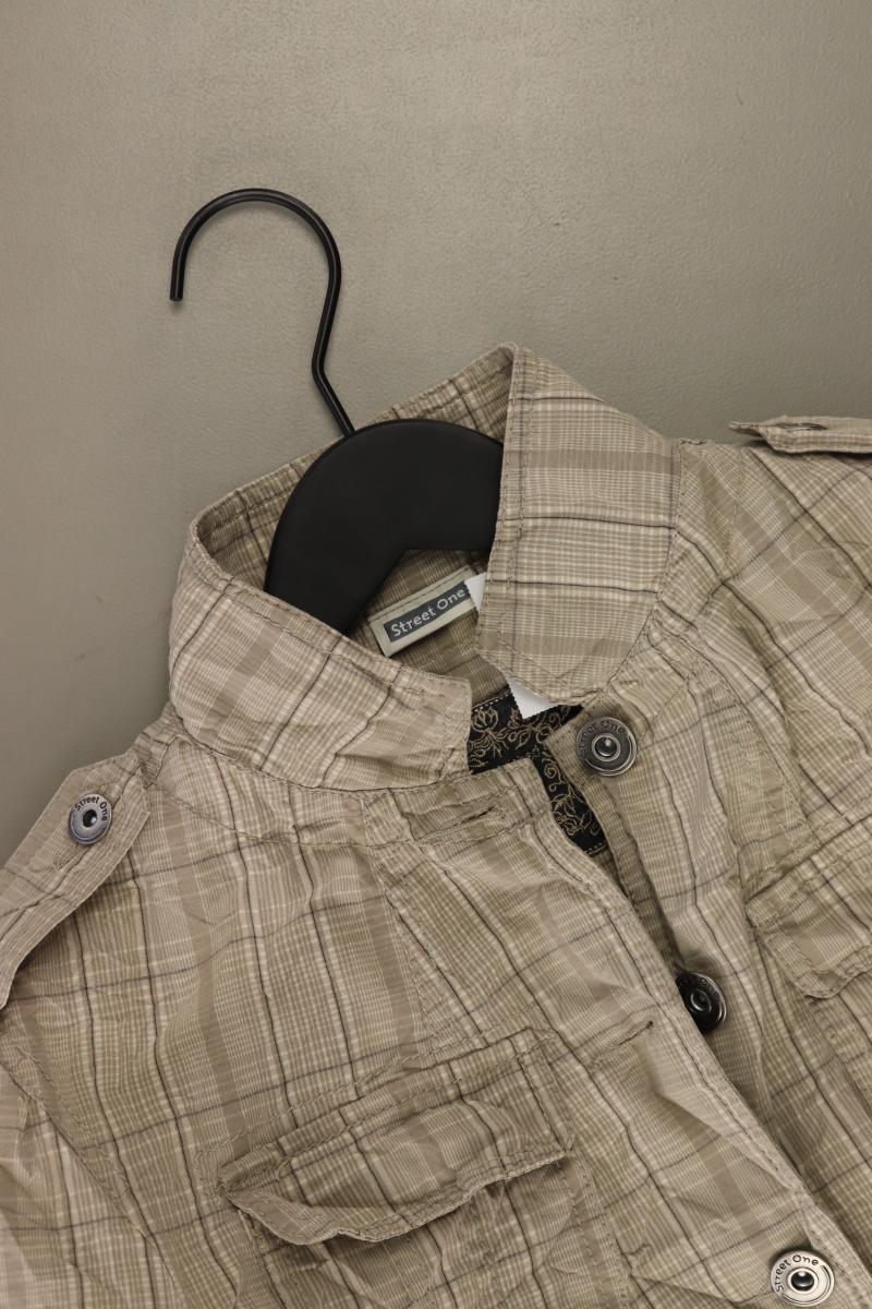 Street One Übergangsjacke Gr. 38 kariert braun aus Baumwolle