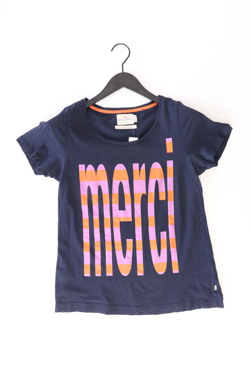 Holly & Whyte Printshirt Gr. S Kurzarm blau aus Baumwolle