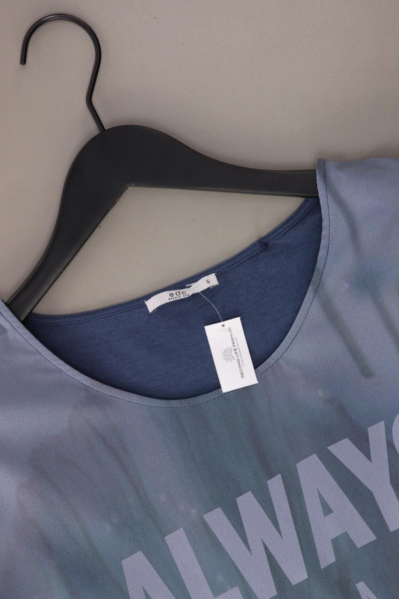 edc by Esprit Kurzarmbluse Gr. S blau aus Polyester