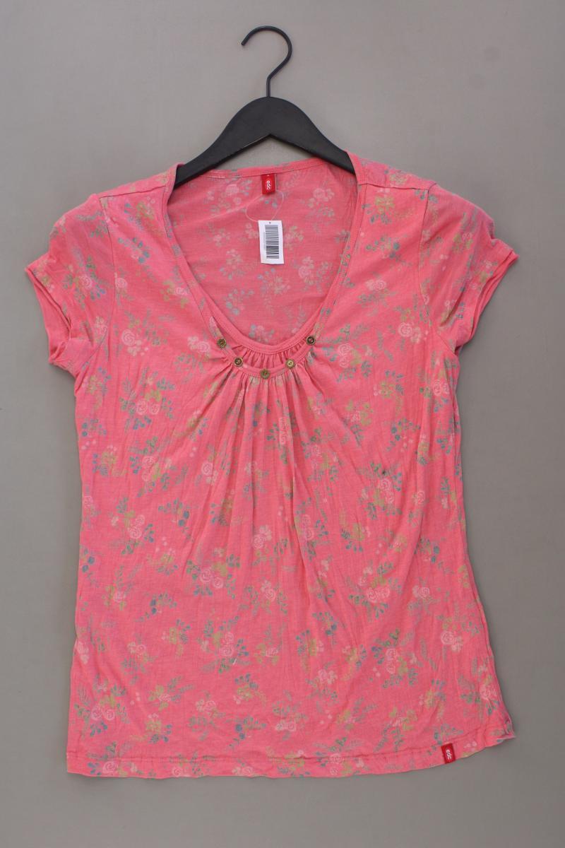 edc by Esprit Printshirt Gr. L mit Blumenmuster Kurzarm rosa aus Polyester