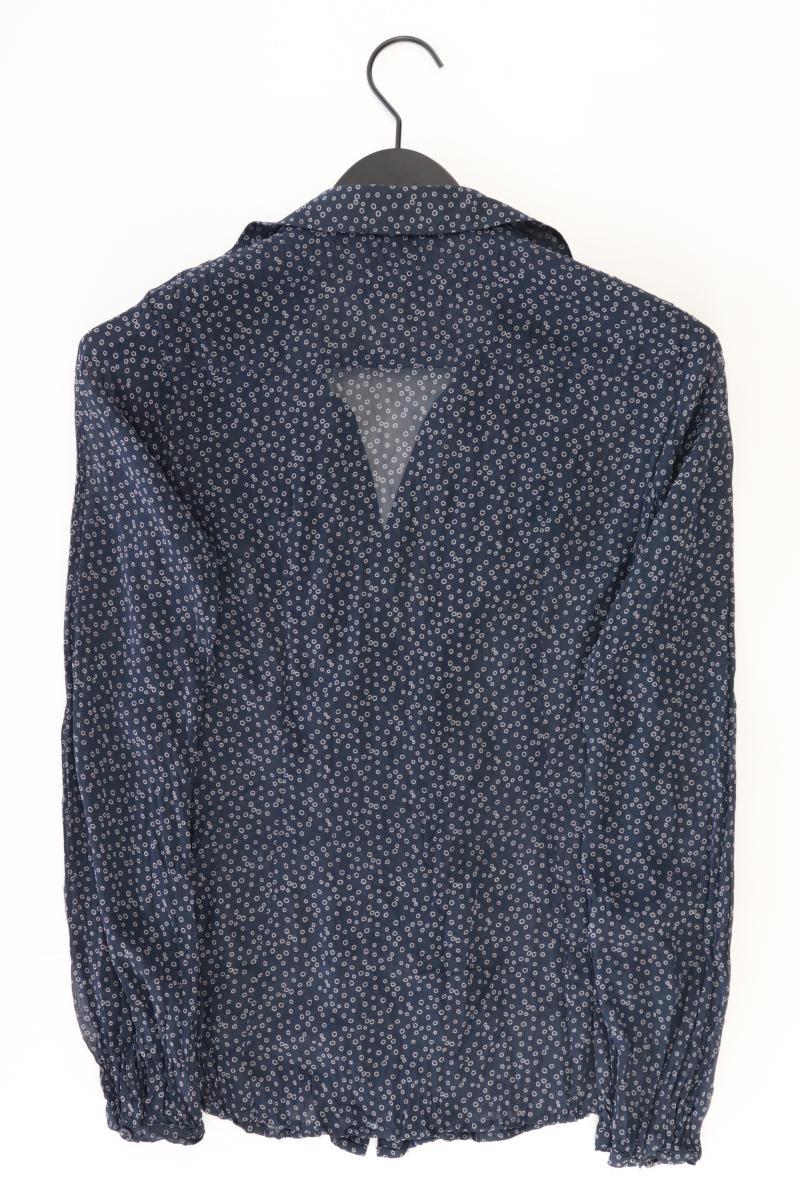 Esprit Rüschenbluse Gr. 36 Langarm mit Pailletten blau aus Polyester