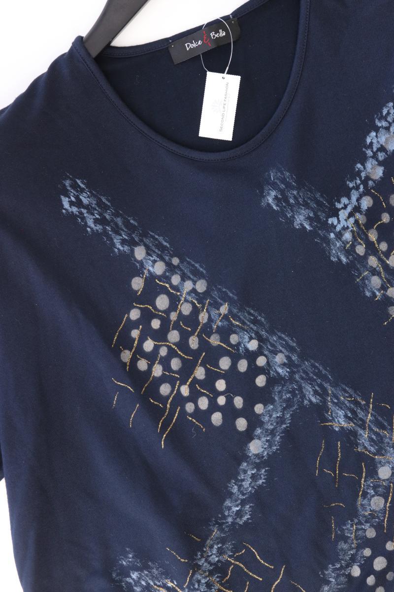 Dolce e Bella Shirt Gr. 44 Kurzarm blau aus Viskose
