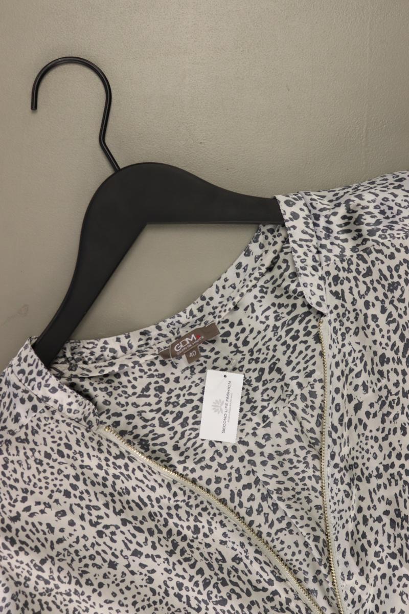 Grain de Malice Regular Bluse Gr. 40 mit Tierdruck 3/4 Ärmel grau