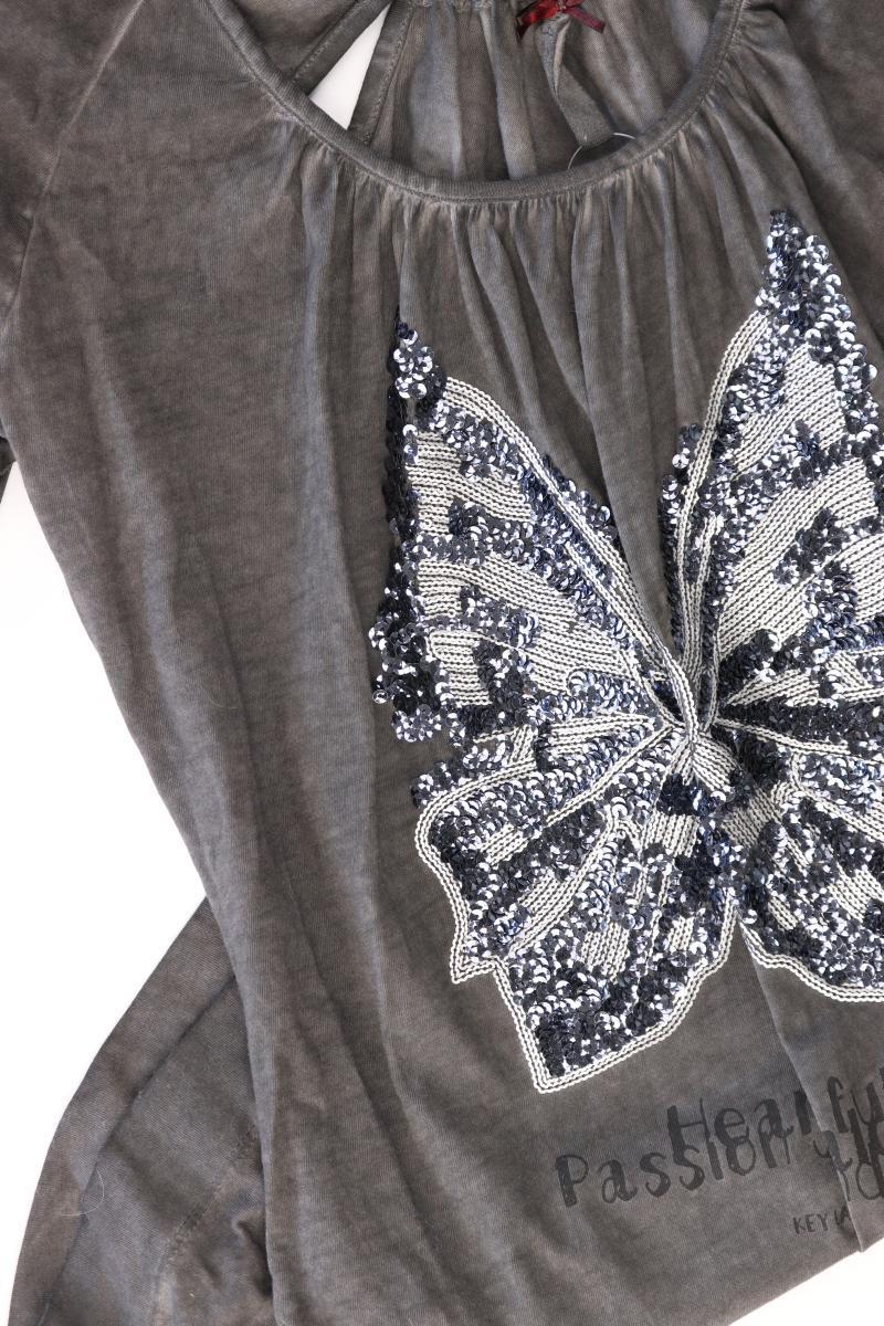 Key Largo Classic Shirt Gr. M 3/4 Ärmel mit Pailletten grau aus Baumwolle