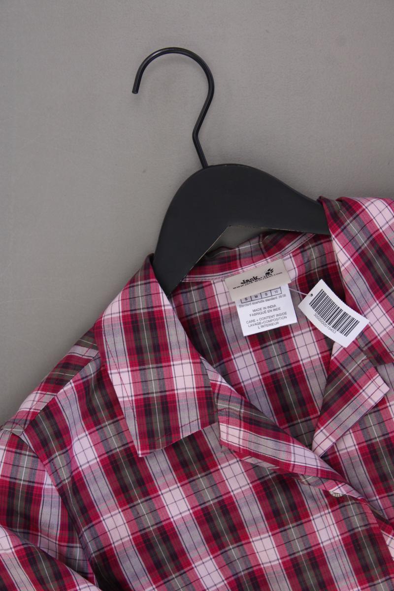 Jack Wolfskin Karobluse Gr. S kariert Kurzarm pink aus Baumwolle
