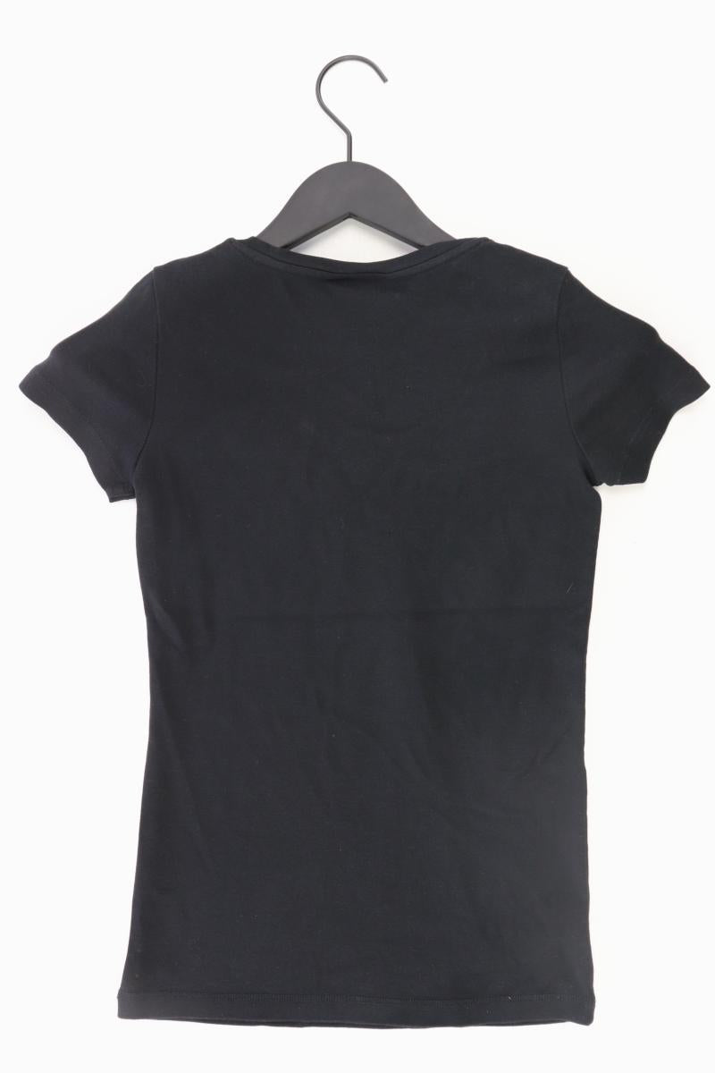 Esprit Shirt mit V-Ausschnitt Gr. XS Kurzarm schwarz aus Baumwolle
