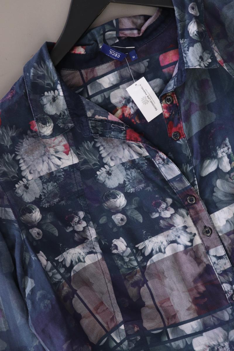 Cecil Langarmbluse Gr. M mit Blumenmuster blau