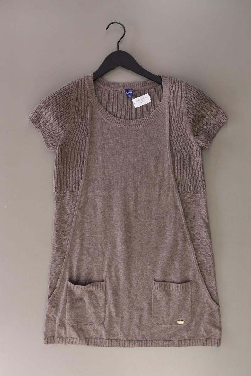 Cecil Strickkleid Gr. S Kurzarm braun aus Polyacryl
