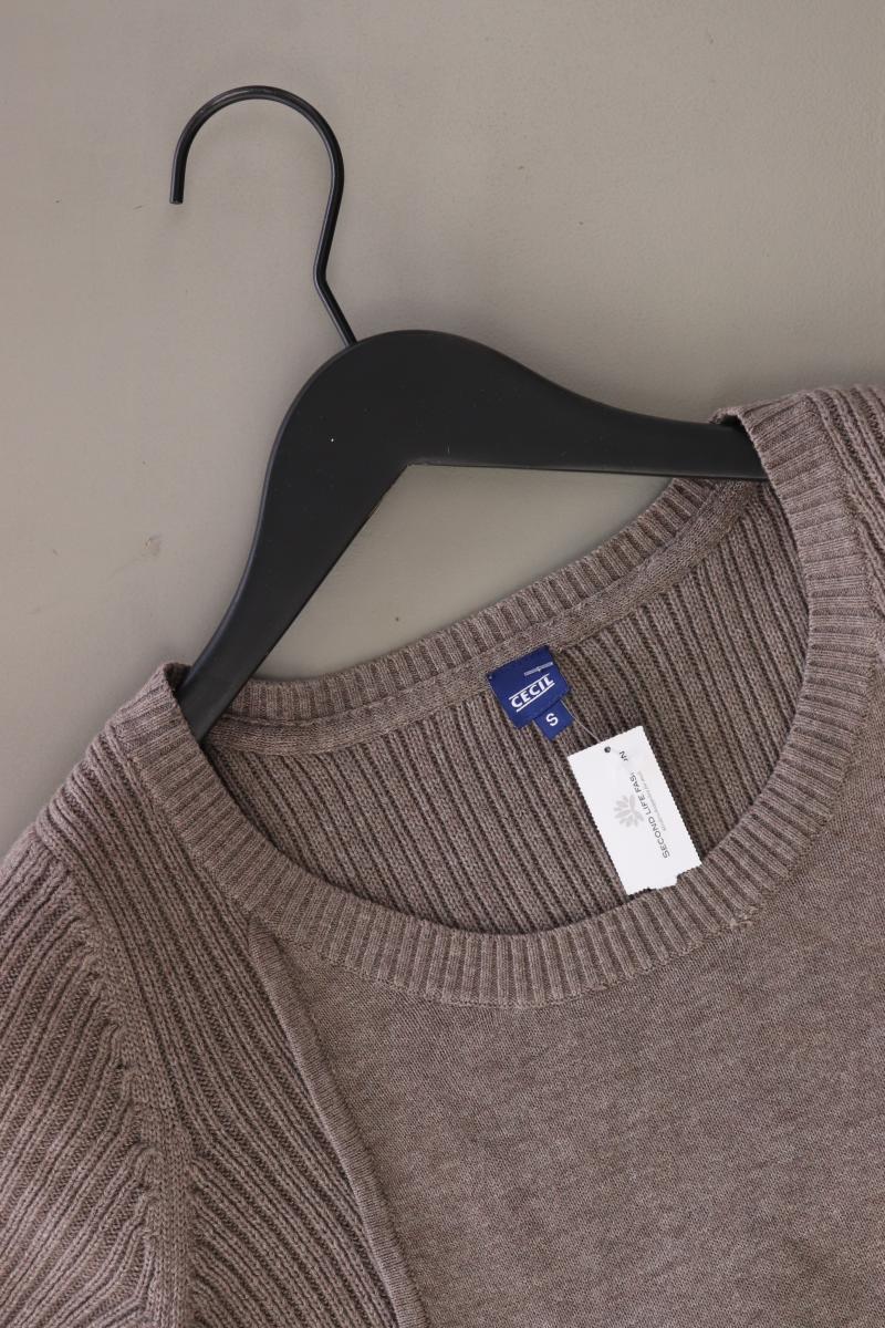 Cecil Strickkleid Gr. S Kurzarm braun aus Polyacryl