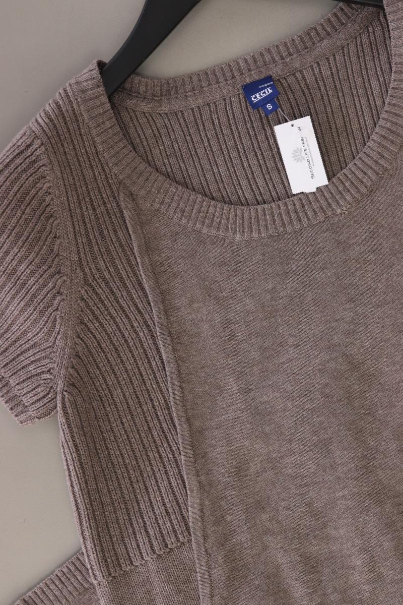 Cecil Strickkleid Gr. S Kurzarm braun aus Polyacryl