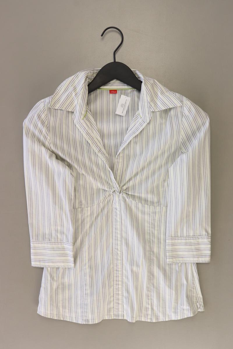 s.Oliver Regular Bluse Gr. 34 gestreift 3/4 Ärmel Vintage creme aus Baumwolle
