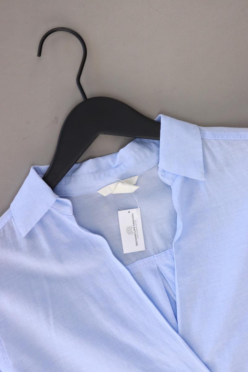 H&M Bluse Gr. 34 Langarm blau aus Baumwolle