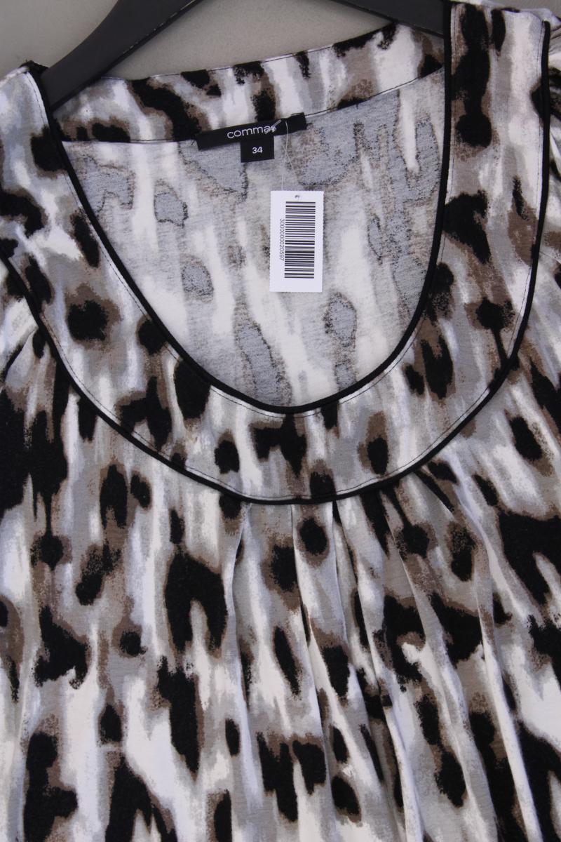 comma, Longshirt Gr. 34 mit Tierdruck Kurzarm grau