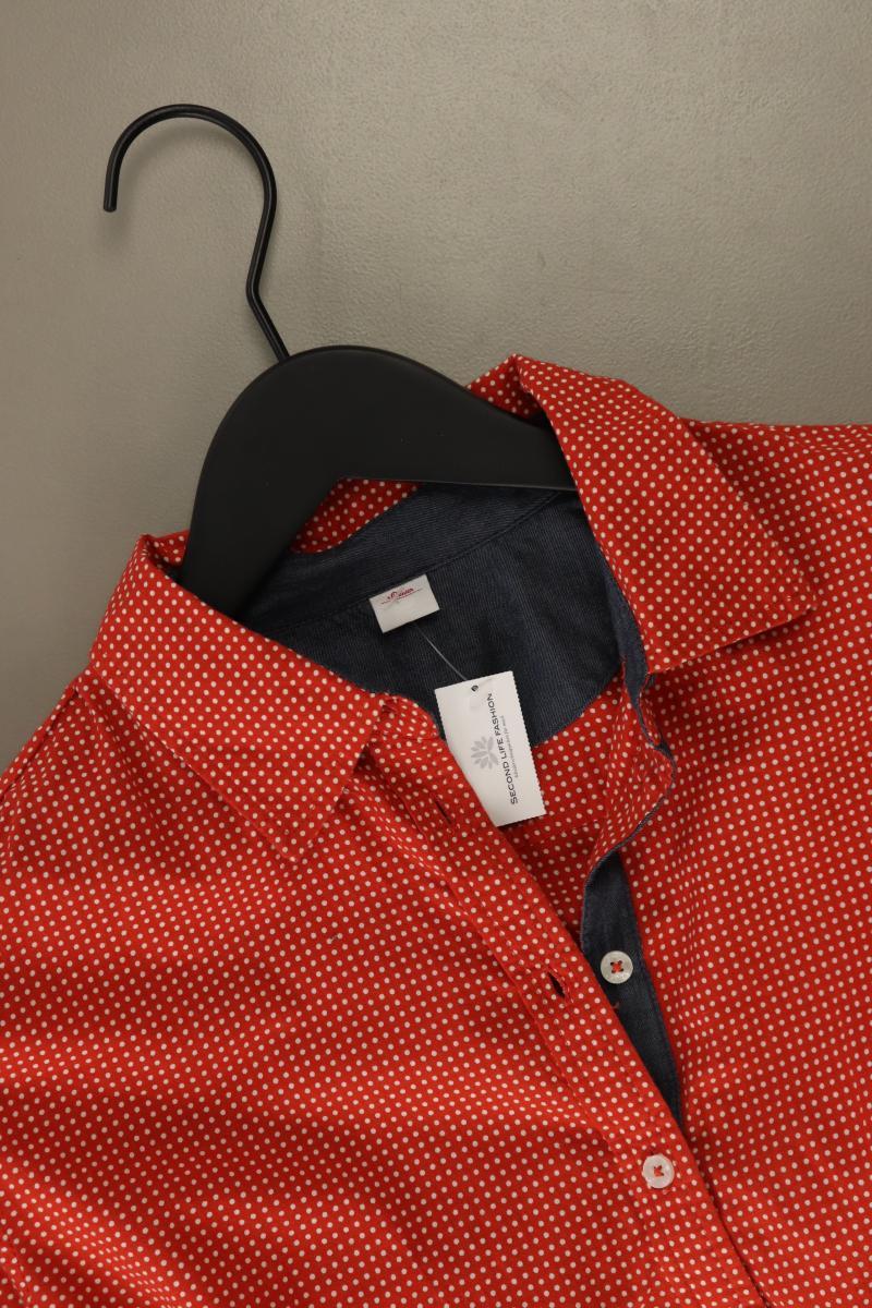 s.Oliver Langarmbluse Gr. 38 gepunktet orange aus Baumwolle