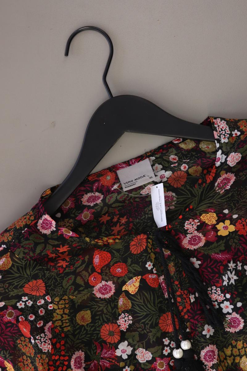 Vero Moda Bluse Gr. XS mit Blumenmuster 3/4 Ärmel mehrfarbig aus Polyester