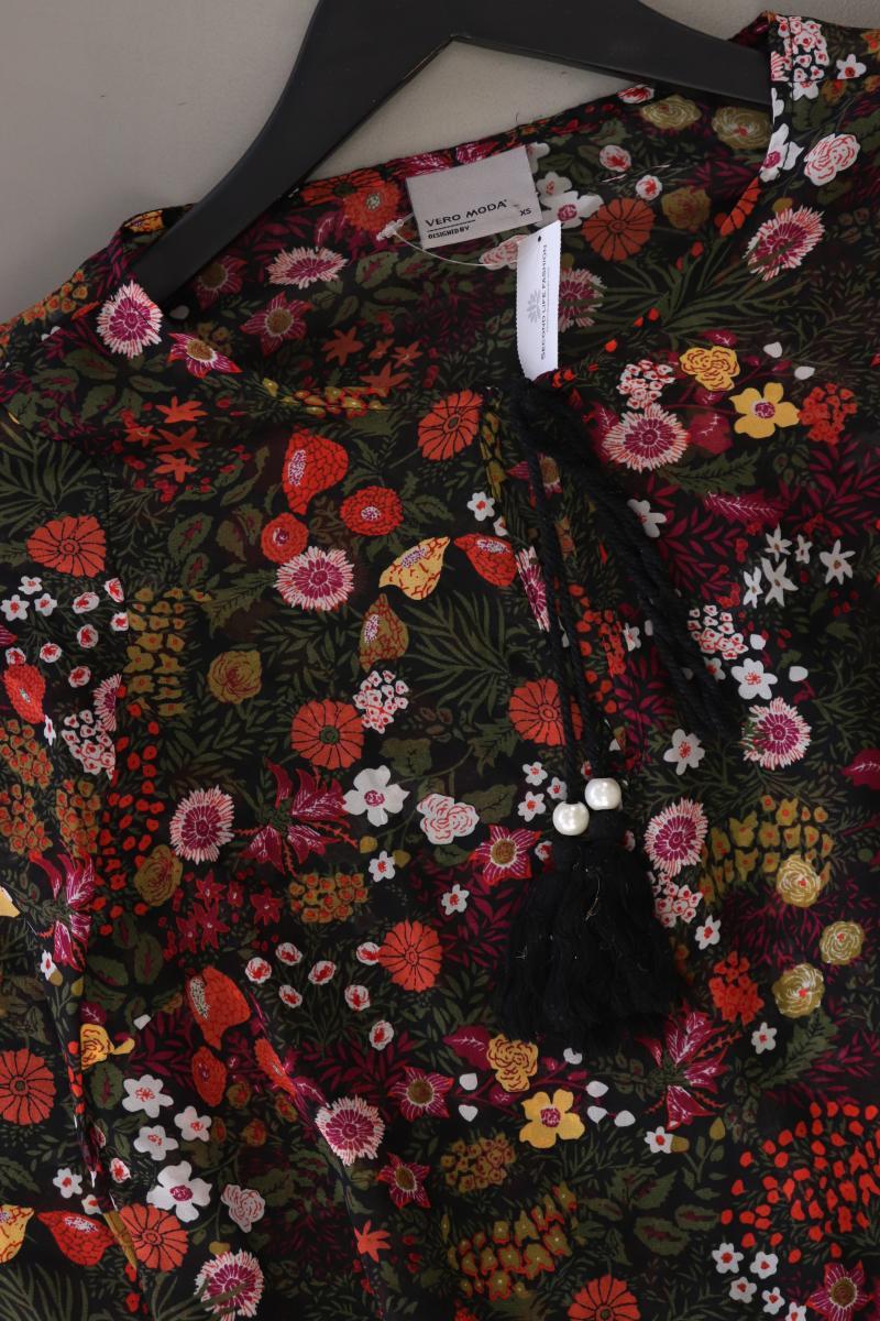 Vero Moda Bluse Gr. XS mit Blumenmuster 3/4 Ärmel mehrfarbig aus Polyester