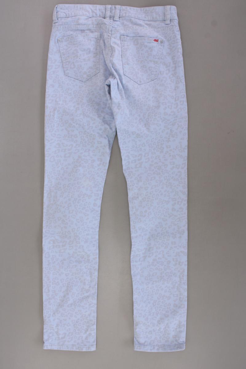 QS by s.Oliver Five-Pocket-Hose Gr. 36/L32 mit Tierdruck blau aus Baumwolle