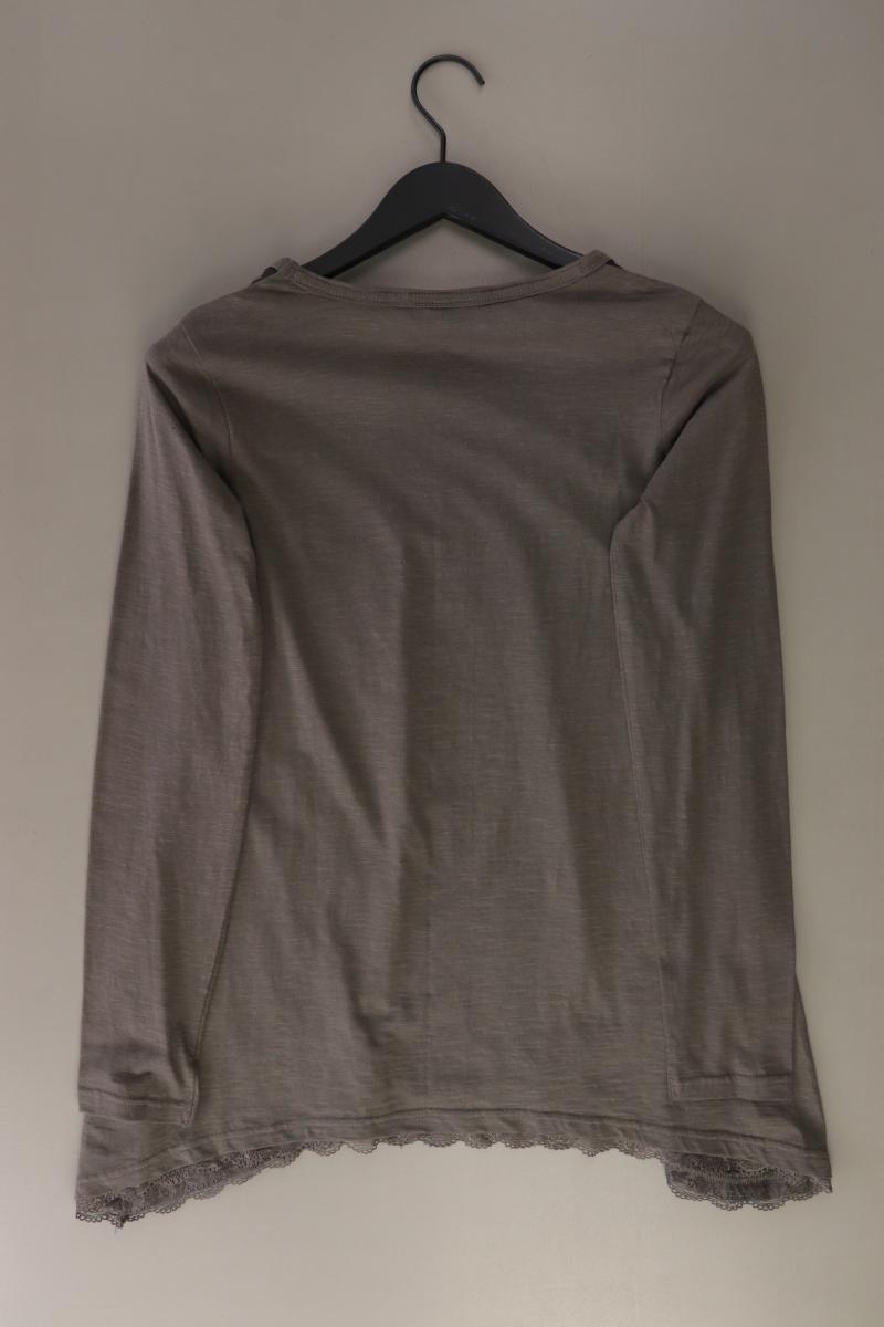 Street One Longsleeve-Shirt Gr. 38 mit Tierdruck Langarm mit Pailletten grau