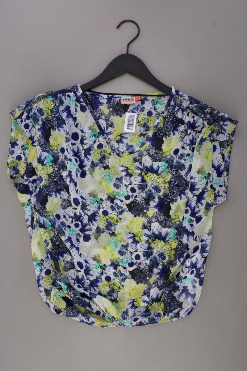 Only Kurzarmbluse Gr. 36 mit Blumenmuster mehrfarbig aus Polyester