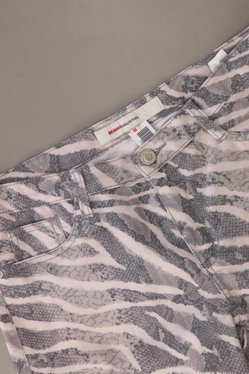 Geisha Five-Pocket-Hose Gr. M mit Tierdruck grau aus Baumwolle